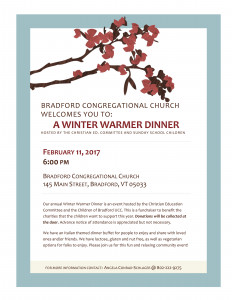 2017 Winter Warmer Dinner Flyer